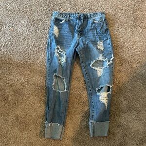 Fashion Nova Distressed Blue Jeans